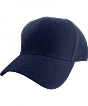 DealStock Plain Fitted Sized Curved Visor Baseball Cap (15+ Colors 9 Sizes) - Navy - C411VZ25Y1J