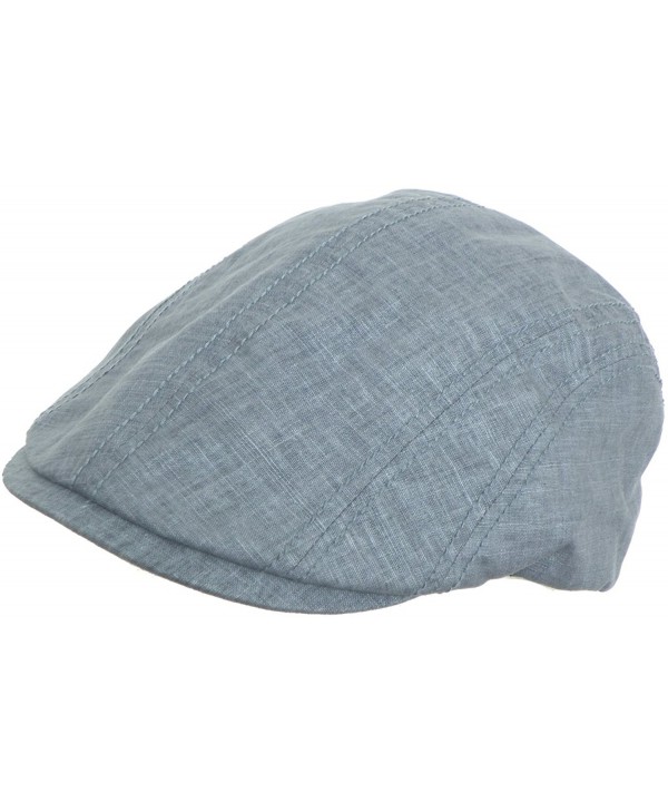 Linen Blend Ivy Hat Pub Cap Modified 5 Point Driver Newsboy Broner - Slate Blue - CV11ZUFSJ1J