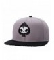 Connectyle Mens Skull Embroidery Fitted Flat Bill Hats Cool Snapback Hip Hop Cap- Medium- Grey - CX12D11WBSZ