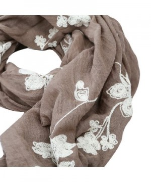 Premium Elegant Floral Embroidered Scarf in Fashion Scarves