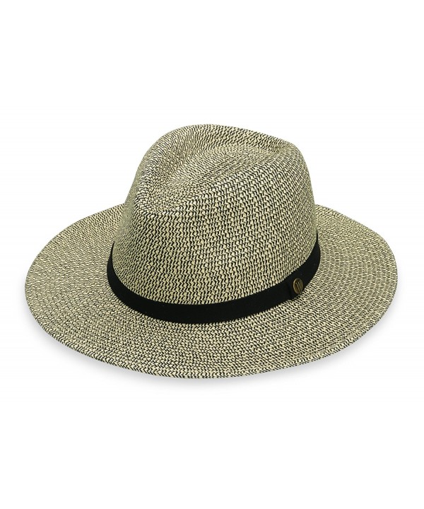 wallaroo Men's Outback Sun Hat - 100% Paper Braid - Classy Style - Black - CZ11A9280LB