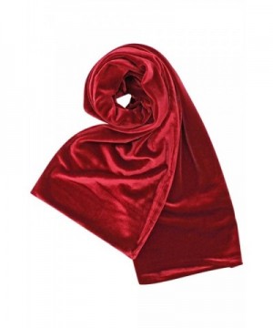 Red Long Velvet Evening Scarf in Fashion Scarves