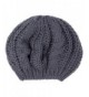 FOONEE Wool Chunky Knit Braided Beanie Hat Baggy Beret For Winter-Black - Dark Grey - C112GG3BJJH