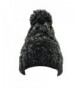Century Star Womens Winter Warm Soft Cap Knit Pom-Pom Cable Beanie - Black - CU12MX7NASC