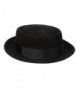 Henschel Men's 100% Wool Felt Porkpie Hat and Grosgrain Ribbon Band and Bow - Black - C0115WT3ETP