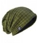 HISSHE Men's Slouchy Beanie Oversize Summer Winter Skull Cap Hat B305 - Plaid-green - CL187O5HNGW