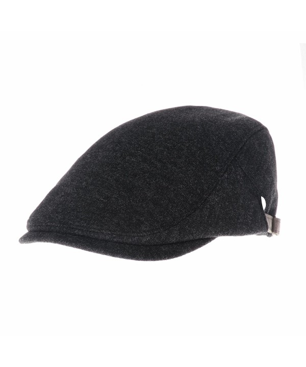 WITHMOONS Wool Soft Melange Simple newsboy Hat Flat Cap SL3126 - Charcoal - CU128MYVX2B