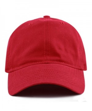 THE HAT DEPOT 100% Cotton Canvas 6-Panel Low-Profile Adjustable Dad Baseball Cap - Red - CL180DMXHNK