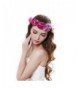 Beautiful Women Rose Flower Crown Garland Headband with Adjustable Ribbon - Purple - CJ12GGQF0V7