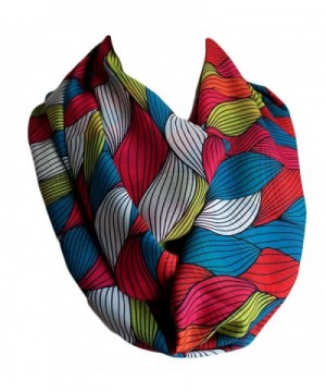 Etwoa's Colorful Wavy Print Infinity Scarf Circle Loop Scarf - CP17YZIIYDO