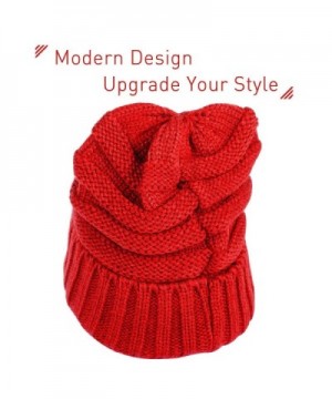 Zodaca Unisex Oversized Wavy Cable Knit Slouchy Beanie Knit Hat Skull Cap For Men and Women - Red - C0188E5KULI
