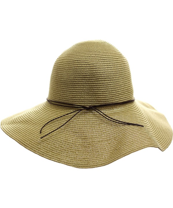 LL Womens Packable Floppy Sun Hat Solid Wide Brim Floppy- Beige - C1118Y7JLIZ