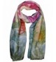 Invisible World Women's 100% Silk Hand Painted Rectangular Scarf Spring Bouquet - C9121SEWIIZ