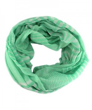 PendantScarf Premium Soft Lightweight Art Oil Painting Infinity Scarf - Striped Green - CI17YX0SX2H