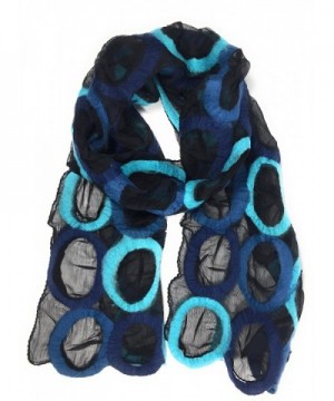 Handmade Felted Merino Wool Silk Long Art Ring Scarf Fair trade - Blue - C8186HHNDEA