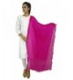 Indian Dupatta Neck Wrap Chiffon Long Stole Chunni Throw Tassel Scarf - Magenta - CQ121ID0DC9