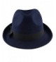 Samtree Fedora Hats for Women Men-Winter Roll-up Brim Trilby Woolen Jazz Cap - Navy Blue - CW188RZ5HXD