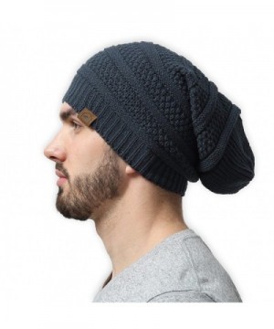 Slouchy Cable Beanie Tough Headwear - Dark Gray - CV12MJ4WF2H