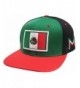 Mexico Flag Embroidered Flat Bill Snapback (Black/Green) - C811LW5S9HP