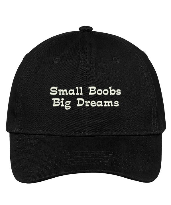 Trendy Apparel Shop Small Boobs Big Dreams Embroidered Soft Low Profile Adjustable Cotton Cap - Black - C712O62WZLW