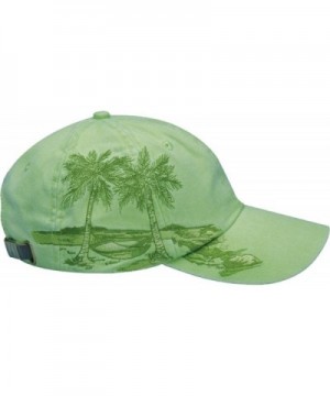 Adams Resort Palm Trees Athletic Twill Cap- One Size- Lime - C7117A9GHN9