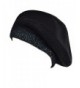 Women Black Rhinestone Rabbit Beret in Women's Berets