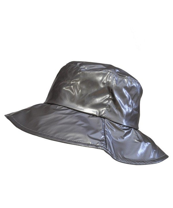 TOUTACOO Wide-Brimmed Vinyl Rain Hat - Grey - CQ11UYFK3VT