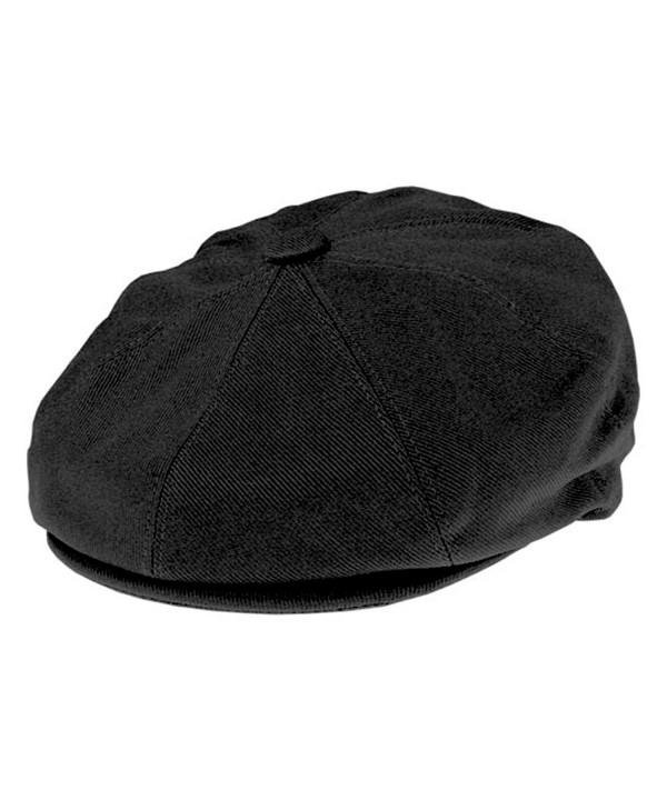 Jaxon Cotton 8/4 Newsboy Cap - Black - C41147WIBVT