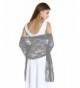 Wedtrend Women's Lightweight Chic Floral Lace Shawl Bridal Wrap Scarf - Grey - C5185GWOYSI