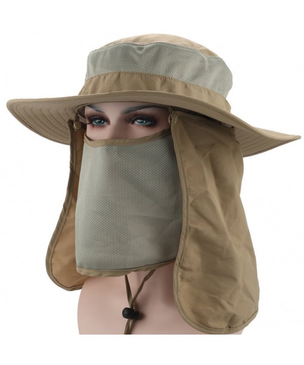 Outdoor Sport 360&deg Quick-Drying UV50+ Protection Fishing Cap With Removable Sun Shield - Khaki - CJ184C85DLC