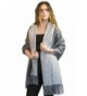 MoonCats Wool & Pure Cashmere Shawl Large Soft & Heavy Scarf Wrap & Plaid for women - Grey - CV12C38TFUJ