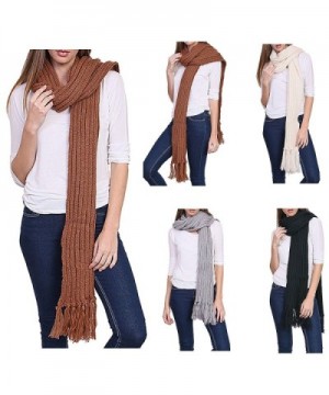 Womens Winter Extra Stripe Fringed in Fashion Scarves