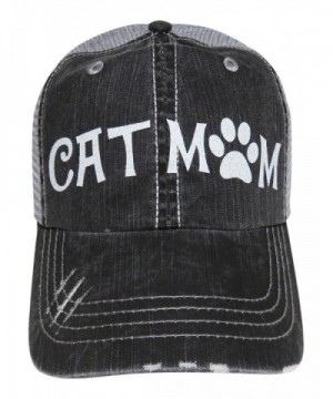 White Glitter Dog/Cat Mom Grey Trucker Baseball Cap Pet - Cat Mom - CE12KWG3YEH