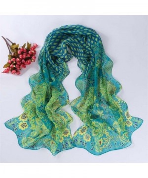 Elaco Peacock Pattern Chiffon Scarves