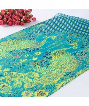 Elaco Peacock Pattern Chiffon Scarves in Fashion Scarves