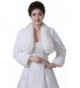 Oncefirst Women's Winter Faux Fur Wedding Jacket for Bride Wrap Shawl Bolero Jacket - Ivory - C312MFEHOO5