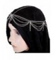 Hair Accessory Silvertone Rhinestone Tassel Head Chain Hairband (Style IHC1000-SIL) - C311C5QOMH1