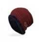 Ensnovo Mens Winter Beanies Hat Soft Lined Thick Wool Knit Skull Cap - Wine Red - CG12O1DLXME