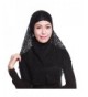 Cradlebeauty Women's Soft Lace Moslem Islamic Hijab Caps Scarf Neck Head Wraps - Black - CS12GYODDMJ