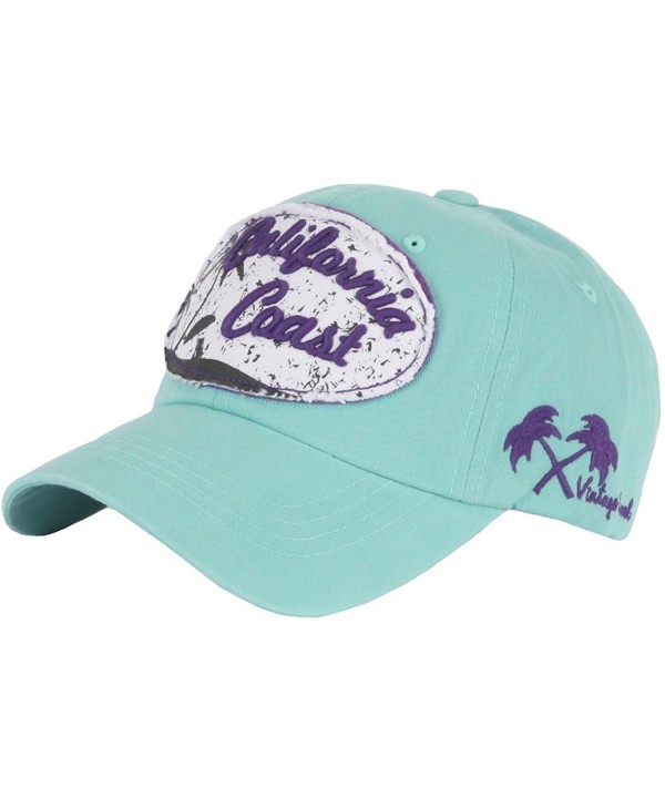 RaOn B157 California Coast Beach Lettering Summer Club Ball Cap Baseball Hat Truckers - Mint - C012HPJLUVX