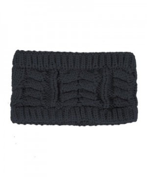 Flying Rabbit Women's Twist Flower Knit Headband Ear Warmer Head Wrap - Black - C6188OZGW8E