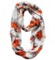 Peach Couture Womens Soft Vintage Floral Print Sheer Infinity Loop Circle Scarf - Orange - CZ11JYX9CYB