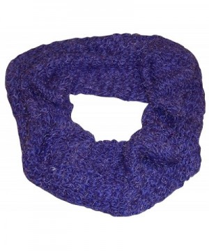 N'Ice Caps Womens Iceland Yarn And Feather Circle Infinity Scarf - Purple - CV124NDHS47