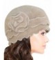Dahlia Women's Super Soft Solid Color Knit Angora Beanie Hat - Flower - Camel - C0115858Z5B