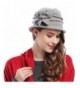 Bienvenu Women's Classic Flower 100% Wool Cloche Bucket Hat - Grey - CY1288QHZEX
