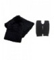 Jelinda Women Warm Knitted Scarf Gloves and Hat Winter Set (Black) - CZ12O6BNLRF