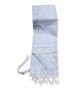 Acrylic (Imitation Wool) Tallit Prayer Shawl in White and Silver Stripes Size 18 x 72 - CP115BXO3T7