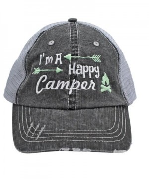 Light Green I'm am A Happy Camper Women Embroidered Trucker Style Cap Hat Rocks any Outfit - CY1820OCYKA