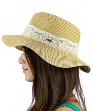 C C Womens Paper Panama Natural in Women's Fedoras