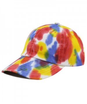The Hat Depot Unisex 100% Cotton Tie Dye Low Profile Washed Baseball Cap - D - C412FT0G1HX